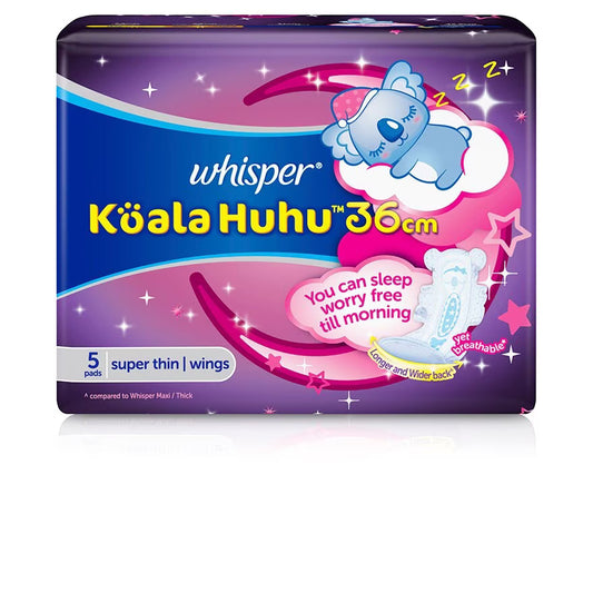 Whisper Koala Overnight Wing Sanitary Pads 36cm 5's