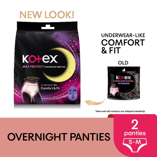 KOTEX Overnight Panties S-M (2s) - Period Panties with 360⁰ Anti-Leakage Protection