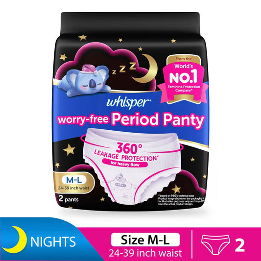 Whisper Koala-Soft Night Panty Pads (M/L) – comfy, leak-free sleep M/L 2s