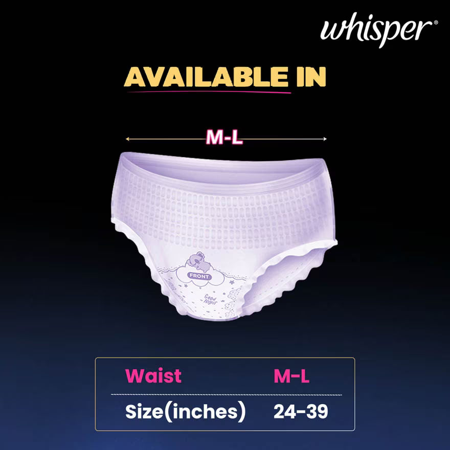 Whisper Koala-Soft Night Panty Pads (M/L) – comfy, leak-free sleep M/L 2s